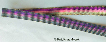 Purple, Pink, White And Bronze Thread Lace Trim